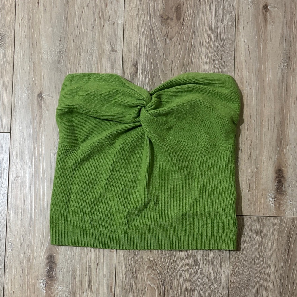 Green Knotted Tube Top